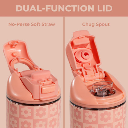 HYDROJUG HydroJug Ease2o 14oz - Leakproof 2-in-1 Kids Water Bottle, Straw & Chug Spout – Daisy Checkers