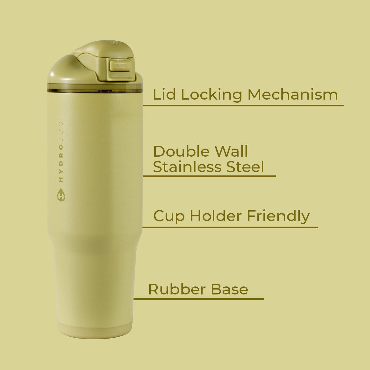 HYDROJUG HydroJug Ease2o 32oz - Compact Water Bottle with Straw & Chug Spout – Olive