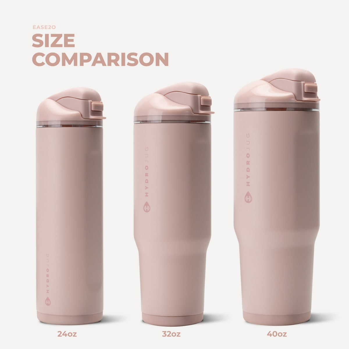 HYDROJUG HydroJug Ease2o 24oz - 2-in-1 Water Bottle with Soft Straw & Chug Spout – Dusty Rose