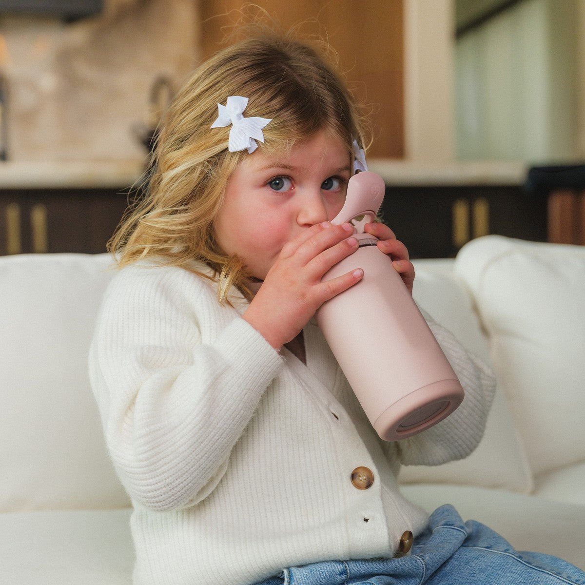 HYDROJUG HydroJug Ease2o 14oz - Leakproof 2-in-1 Kids Water Bottle with Straw & Chug Spout – Dusty Rose