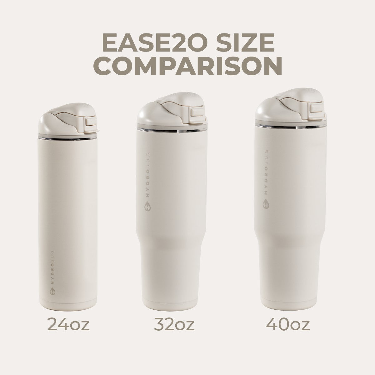 HYDROJUG HydroJug Ease2o 24oz - 2-in-1 Water Bottle with Soft Straw & Chug Spout – Linen