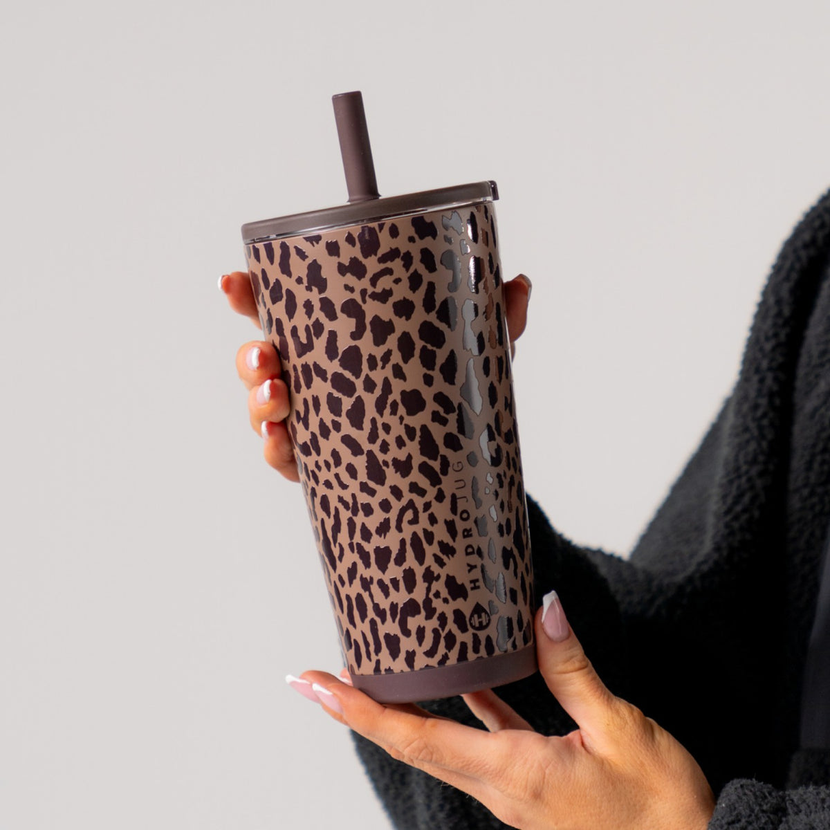 HYDROJUG HydroJug Everyday Tumbler 20oz - Ceramic-Lined Insulated Tumbler with Straw – Brown Leopard