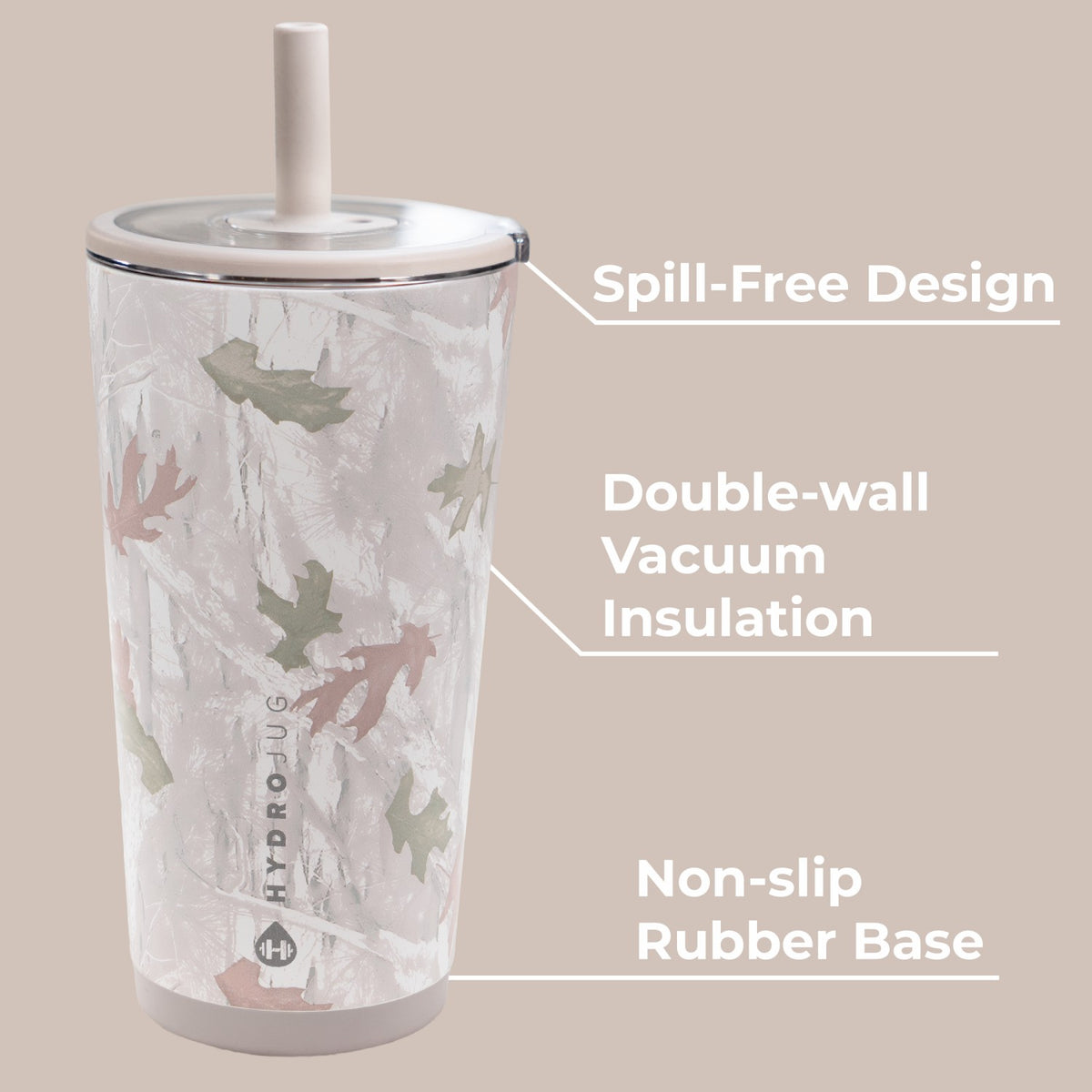 HYDROJUG HydroJug Everyday Tumbler 20oz - Ceramic-Lined Insulated Tumbler with Straw – Camo