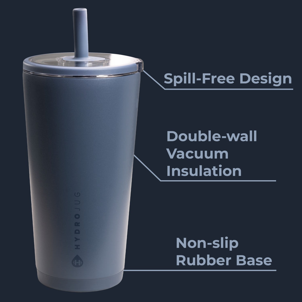 HYDROJUG HydroJug Everyday Tumbler 20oz - Ceramic-Lined Insulated Tumbler with Straw – Cascade