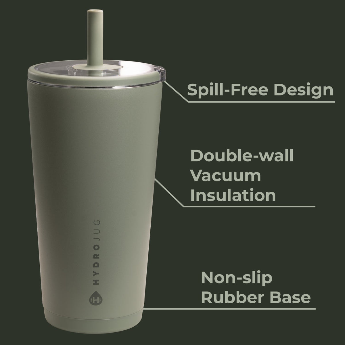 HYDROJUG HydroJug Everyday Tumbler 20oz - Ceramic-Lined Insulated Tumbler with Straw – Courtyard