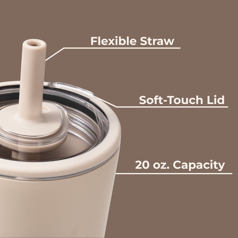 HYDROJUG HydroJug Everyday Tumbler 20oz - Ceramic-Lined Insulated Tumbler with Straw – Dune