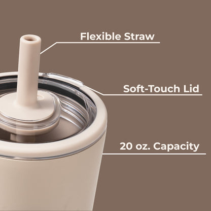 HYDROJUG HydroJug Everyday Tumbler 20oz - Ceramic-Lined Insulated Tumbler with Straw – Dune