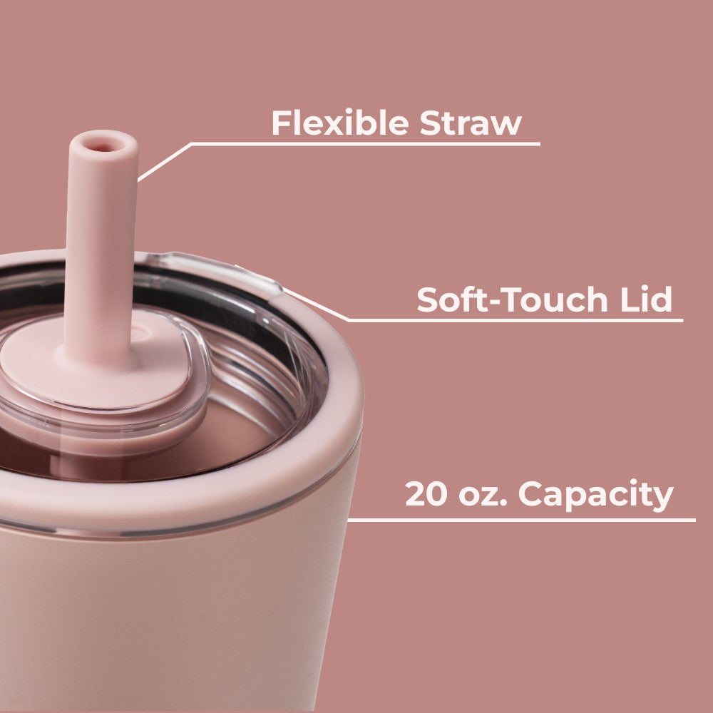 HYDROJUG HydroJug Everyday Tumbler 20oz - Ceramic-Lined Insulated Tumbler with Straw – Dusty Rose