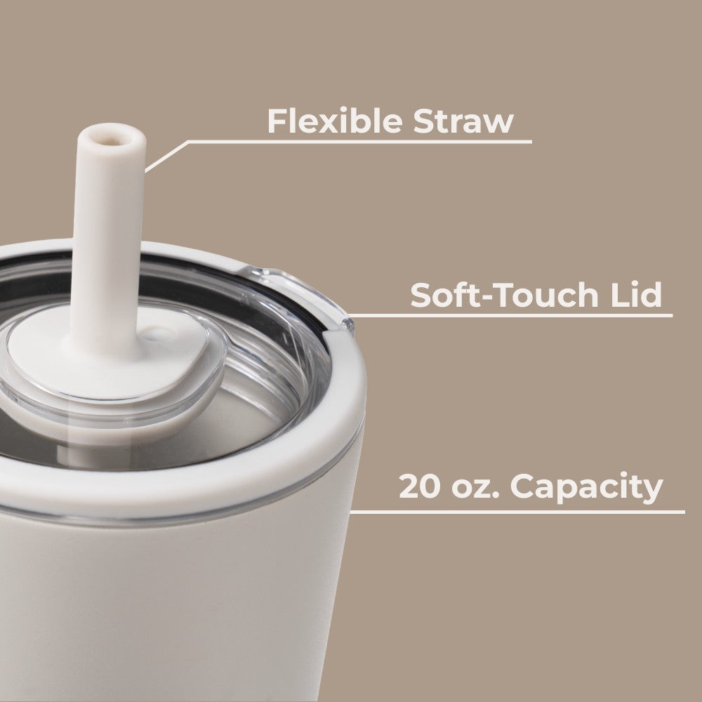 HYDROJUG HydroJug Everyday Tumbler 20oz - Ceramic-Lined Insulated Tumbler with Straw – Linen