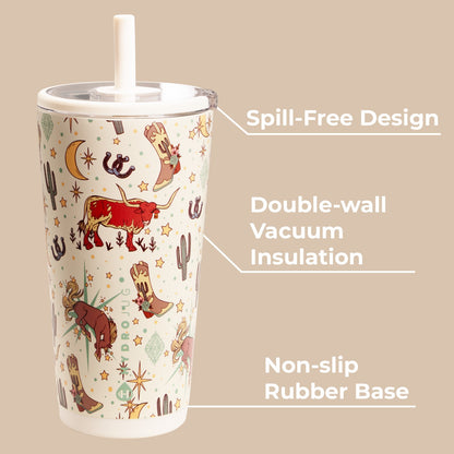 HYDROJUG HydroJug Everyday Tumbler 20oz - Ceramic-Lined Insulated Tumbler with Straw – Rodeo