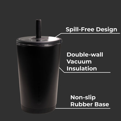 HYDROJUG HydroJug Everyday Tumbler 14oz - Ceramic-Lined Spill-Free Kids Tumbler – Black