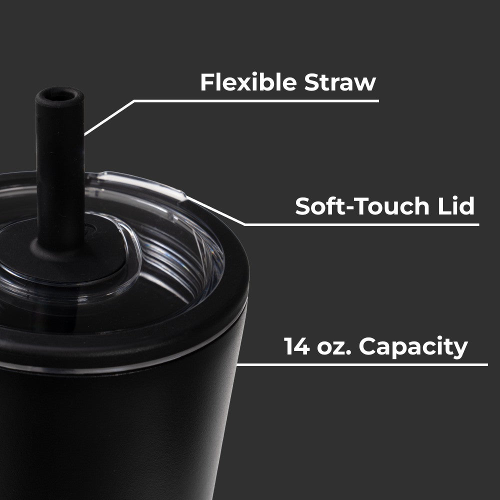 HYDROJUG HydroJug Everyday Tumbler 14oz - Ceramic-Lined Spill-Free Kids Tumbler – Black