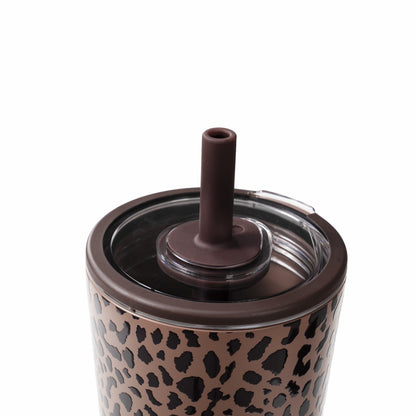 HYDROJUG HydroJug Everyday Tumbler 14oz - Ceramic-Lined Spill-Free Kids Tumbler – Brown Leopard