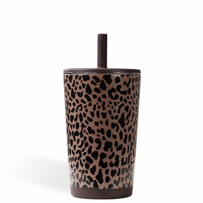 HYDROJUG HydroJug Everyday Tumbler 14oz - Ceramic-Lined Spill-Free Kids Tumbler – Brown Leopard