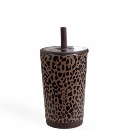 HYDROJUG HydroJug Everyday Tumbler 14oz - Ceramic-Lined Spill-Free Kids Tumbler – Brown Leopard
