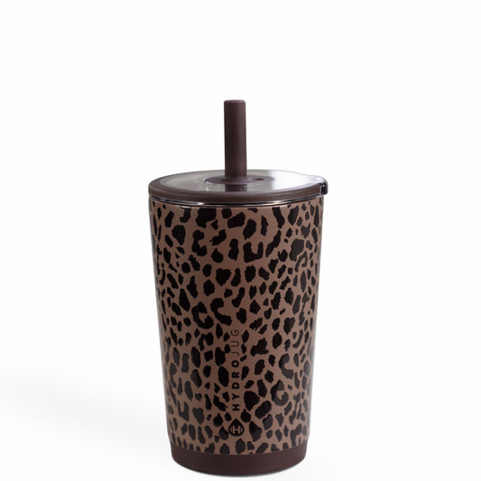 HYDROJUG HydroJug Everyday Tumbler 14oz - Ceramic-Lined Spill-Free Kids Tumbler – Brown Leopard