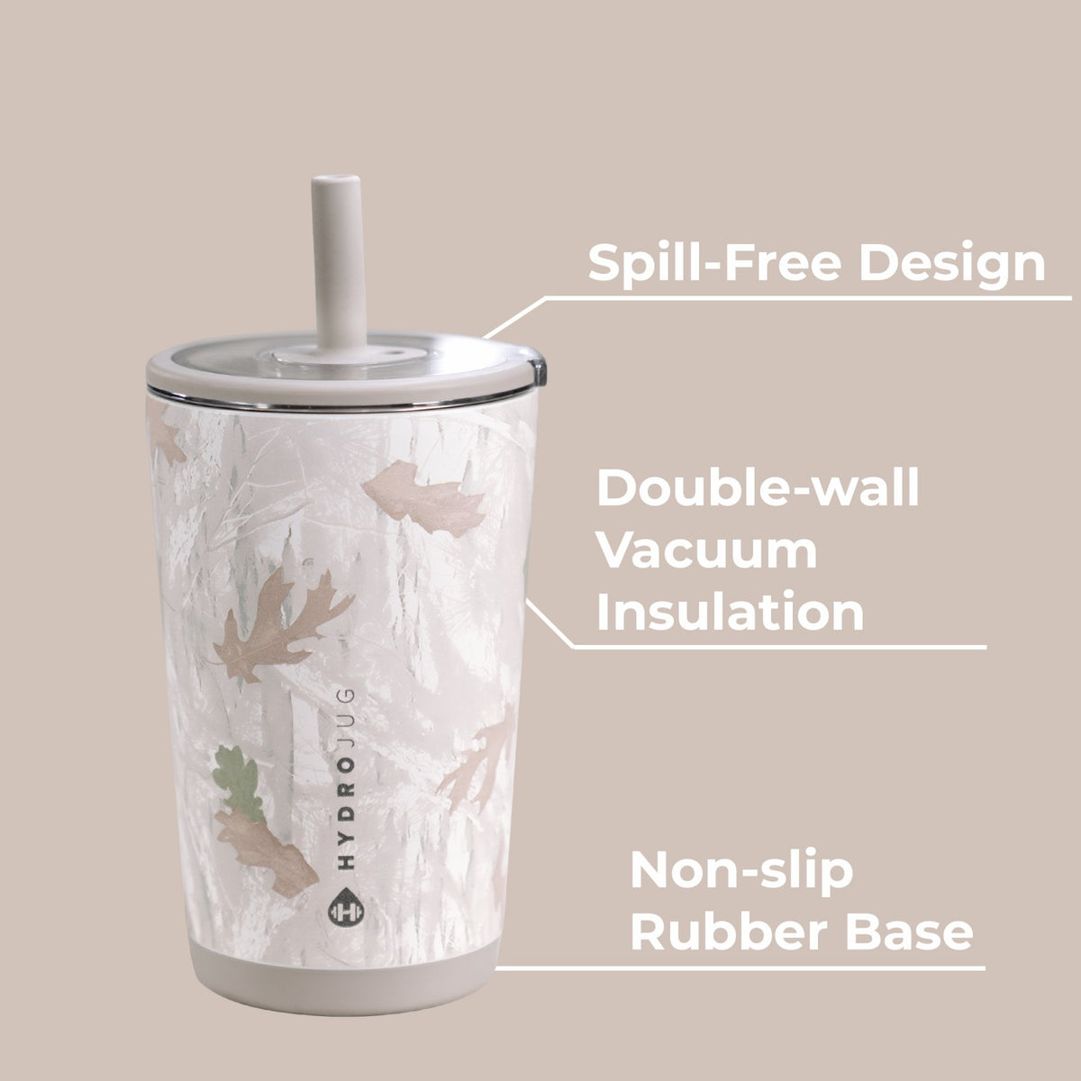 HYDROJUG HydroJug Everyday Tumbler 14oz - Ceramic-Lined Spill-Free Kids Tumbler – Camo