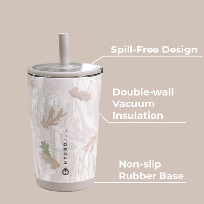 HYDROJUG HydroJug Everyday Tumbler 14oz - Ceramic-Lined Spill-Free Kids Tumbler – Camo