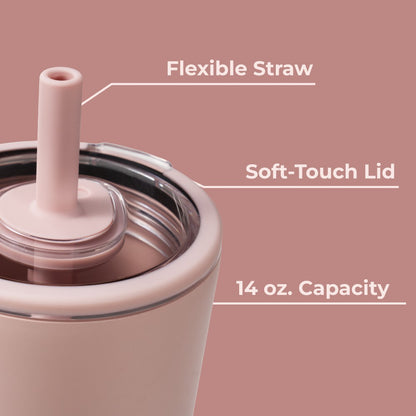 HYDROJUG HydroJug Everyday Tumbler 14oz - Ceramic-Lined Spill-Free Kids Tumbler – Dusty Rose