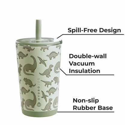 HYDROJUG HydroJug Everyday Tumbler 14oz - Ceramic-Lined Spill-Free Kids Tumbler – Dinosaur