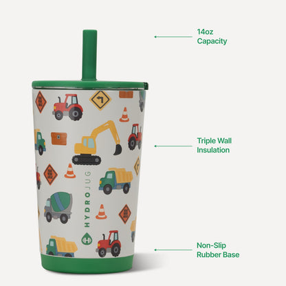 HYDROJUG HydroJug Everyday Tumbler 14oz - Ceramic-Lined Spill-Free Kids Tumbler – Under Construction