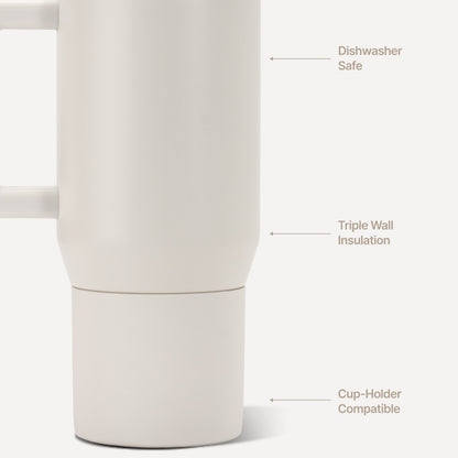HYDROJUG HydroJug Coffee Traveler 20oz - Ceramic-Lined Insulated Travel Mug – Linen