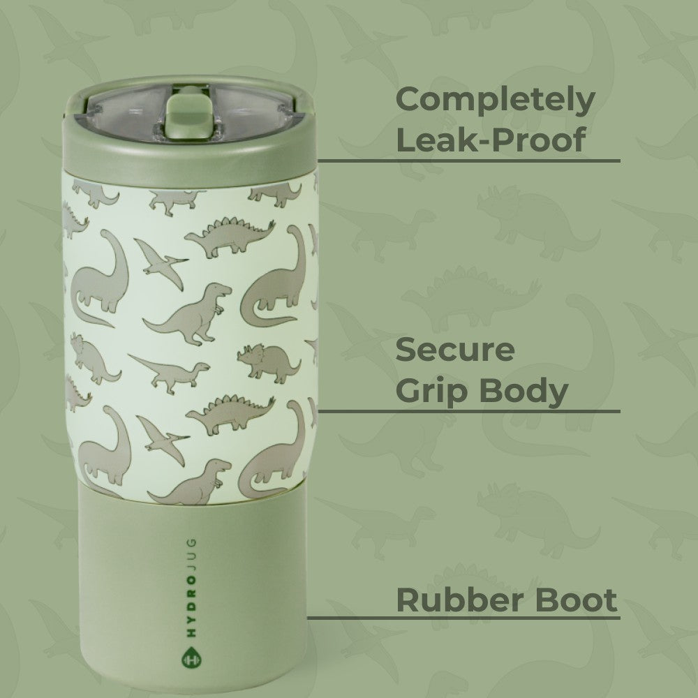 HYDROJUG HydroJug Sport 14oz - Compact Leakproof Kids Water Bottle – Dinosaur