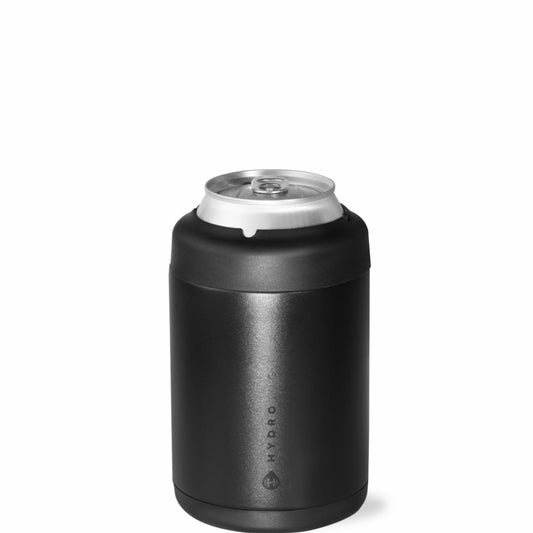HYDROJUG HydroJug Can Cooler 12oz - 2-in-1 Insulated Standard Can Cooler, Screw-Top Lock – Black