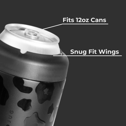 HYDROJUG HydroJug Can Cooler 12oz - 2-in-1 Insulated Standard Can Cooler, Screw-Top Lock – Black Leopard