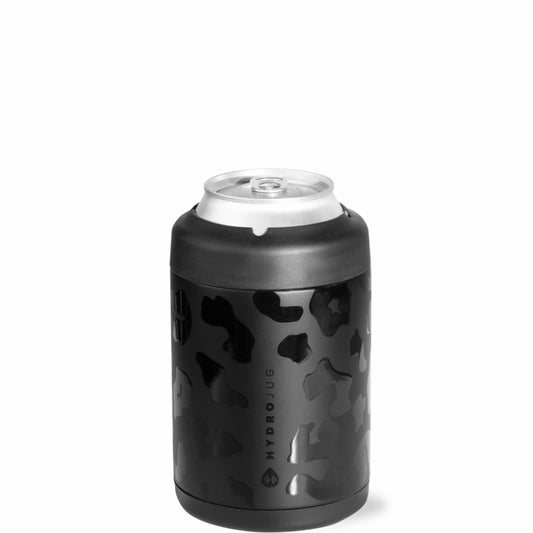 HYDROJUG HydroJug Can Cooler 12oz - 2-in-1 Insulated Standard Can Cooler, Screw-Top Lock – Black Leopard