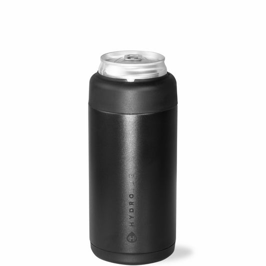 HYDROJUG HydroJug Slim Can Cooler 12oz - Insulated Stainless Steel Skinny Can Holder – Black