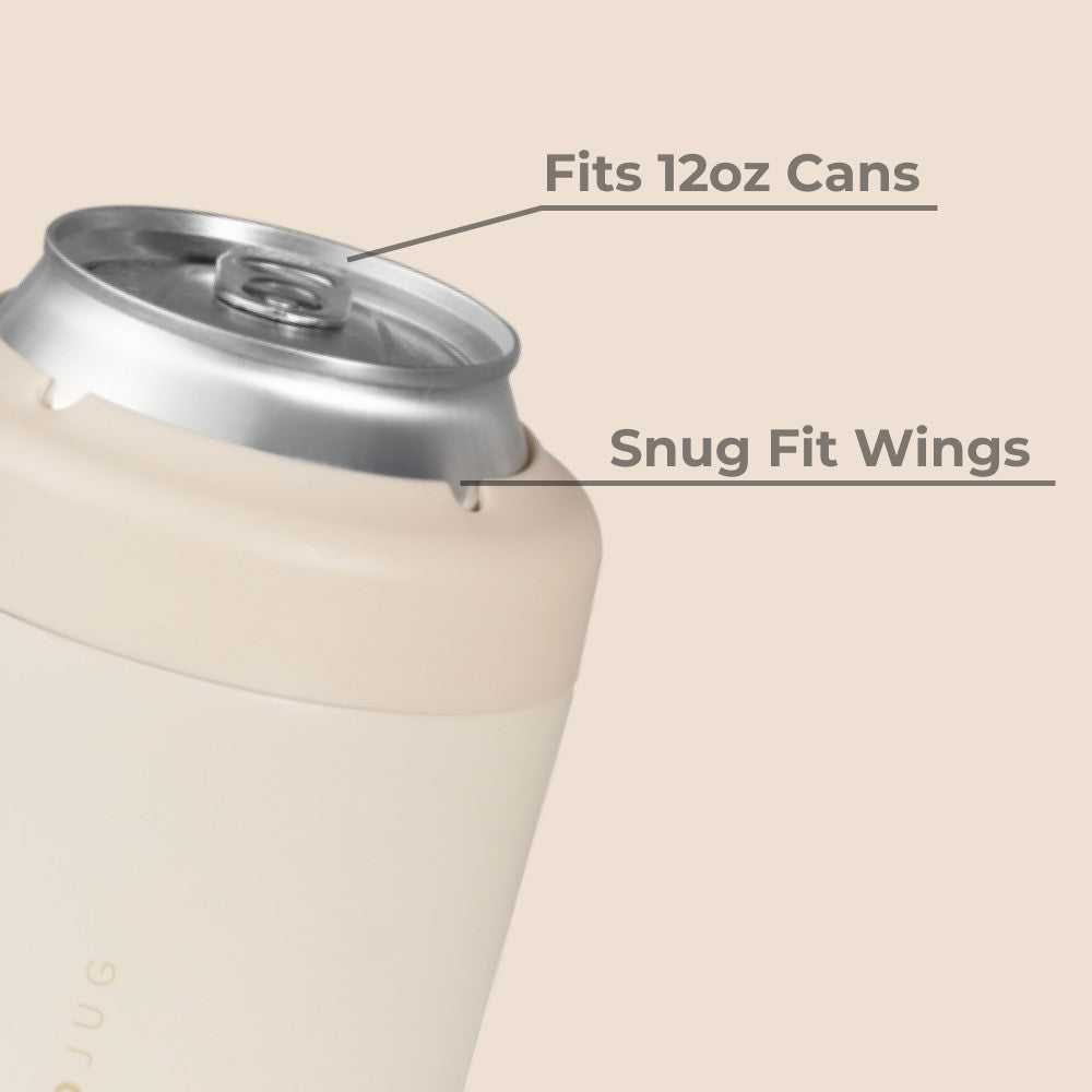 HYDROJUG HydroJug Can Cooler 12oz - 2-in-1 Insulated Standard Can Cooler, Screw-Top Lock – Cream