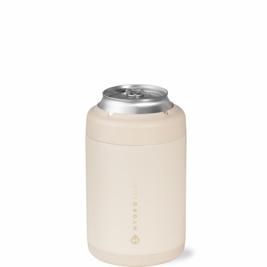 HYDROJUG HydroJug Can Cooler 12oz - 2-in-1 Insulated Standard Can Cooler, Screw-Top Lock – Cream