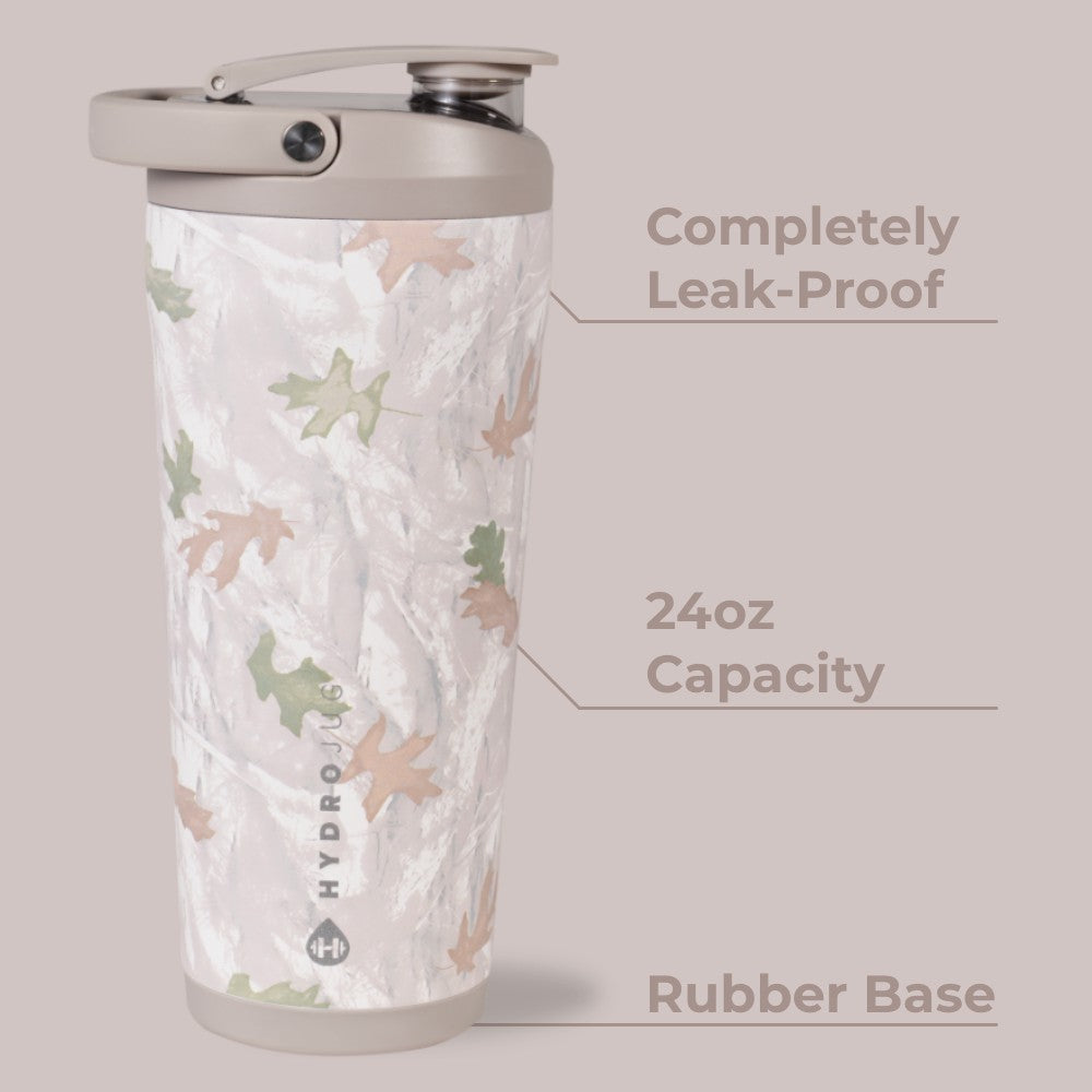 HYDROJUG HydroJug Insulated Shaker 24oz - Stainless Steel Protein Shaker, Silent Grate – Camo