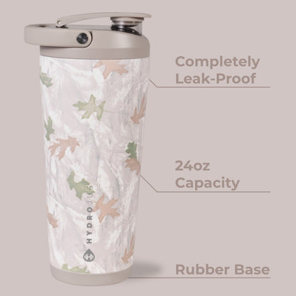 HYDROJUG HydroJug Insulated Shaker 24oz - Stainless Steel Protein Shaker, Silent Grate – Camo