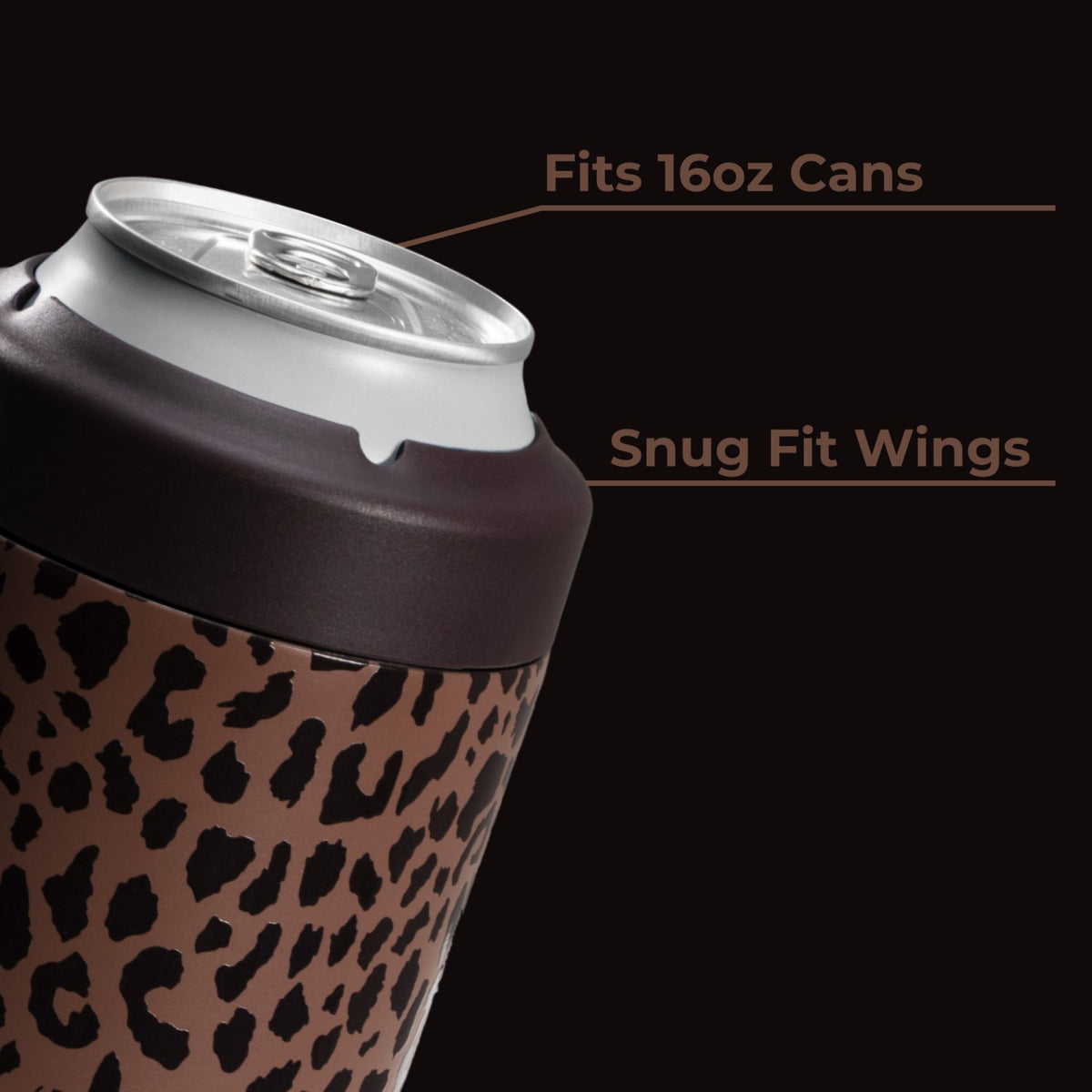 HYDROJUG HydroJug Can Cooler 16oz - 2-in-1 Insulated Tallboy Can Cooler, Screw-Top Lock – Brown Leopard
