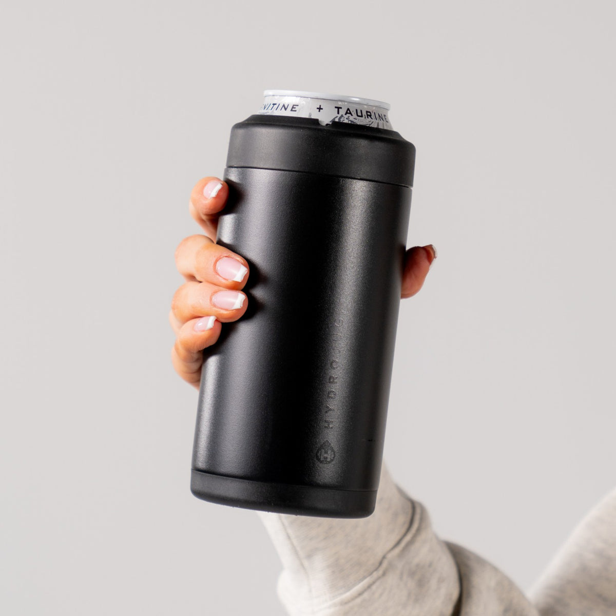 HYDROJUG HydroJug Can Cooler 16oz - 2-in-1 Insulated Tallboy Can Cooler, Screw-Top Lock – Black