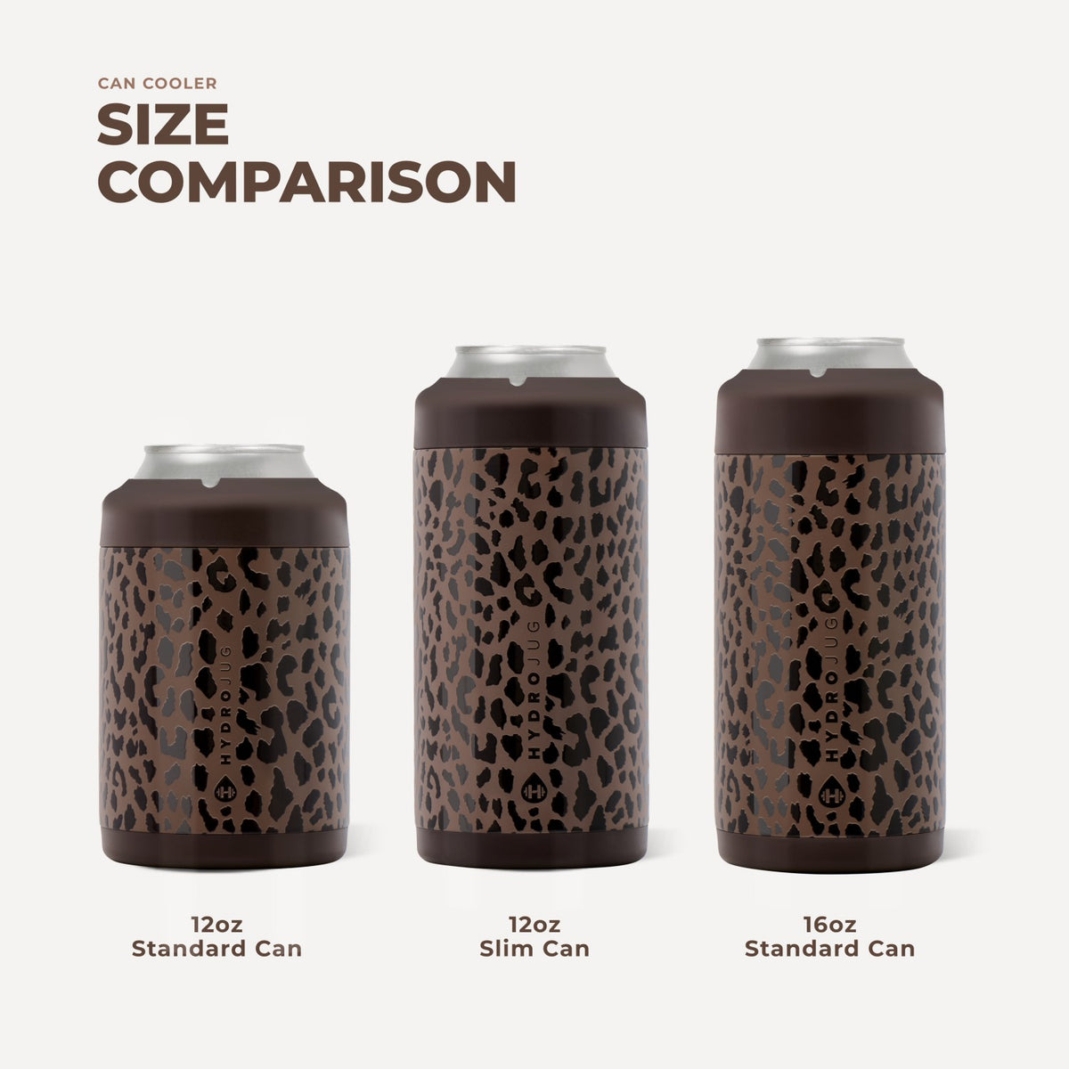 HYDROJUG HydroJug Slim Can Cooler 12oz - Brown Leopard