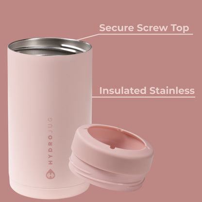 HYDROJUG HydroJug Can Cooler 16oz - 2-in-1 Insulated Tallboy Can Cooler, Screw-Top Lock – Dusty Rose