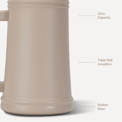 HYDROJUG HydroJug Stein 32oz - Ceramic-Lined Insulated Beer Stein – Dune