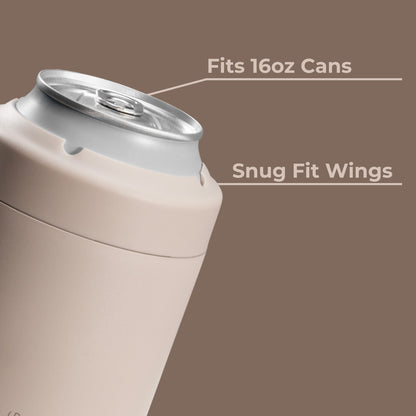 HYDROJUG HydroJug Can Cooler 16oz - 2-in-1 Insulated Tallboy Can Cooler, Screw-Top Lock – Dune