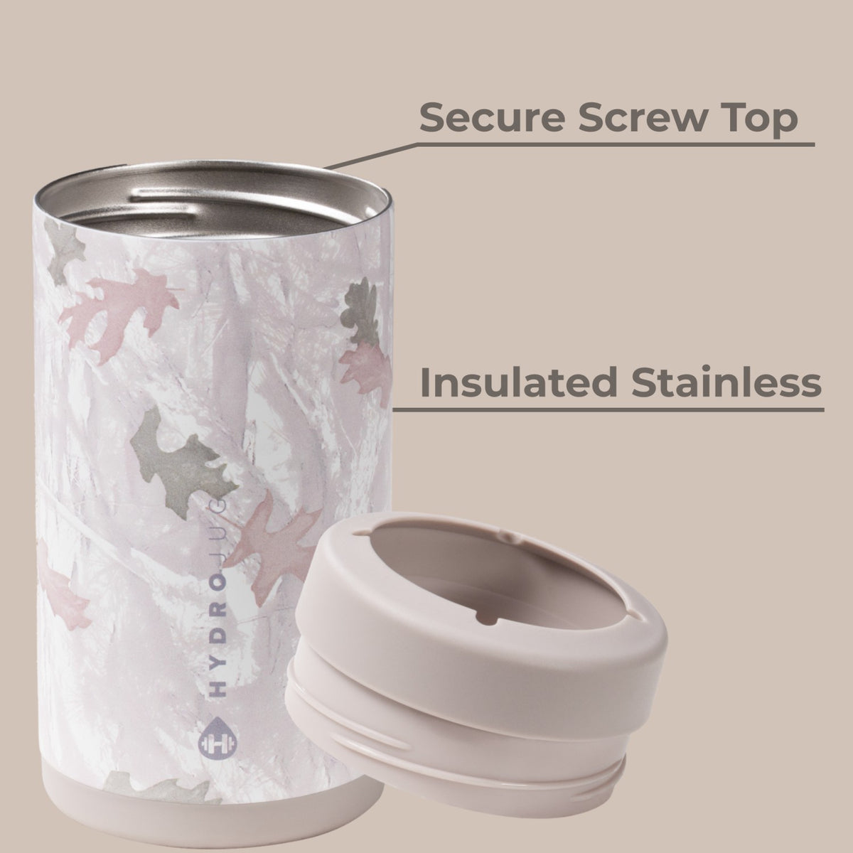 HYDROJUG HydroJug Can Cooler 16oz - 2-in-1 Insulated Tallboy Can Cooler, Screw-Top Lock – Camo