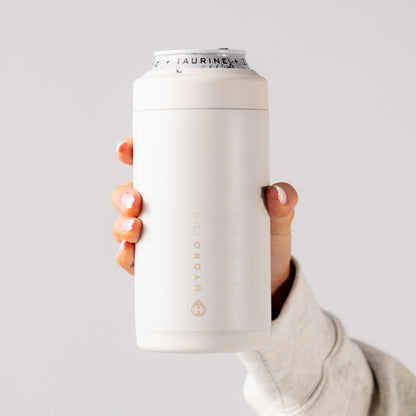 HYDROJUG HydroJug Can Cooler 16oz - 2-in-1 Insulated Tallboy Can Cooler, Screw-Top Lock – Linen