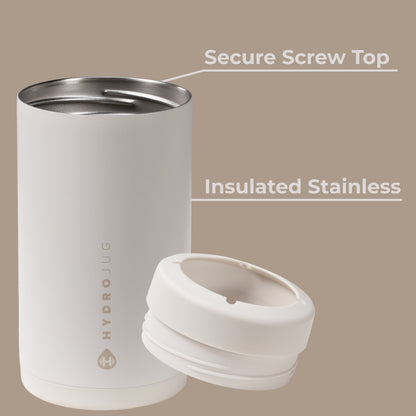 HYDROJUG HydroJug Can Cooler 16oz - 2-in-1 Insulated Tallboy Can Cooler, Screw-Top Lock – Linen