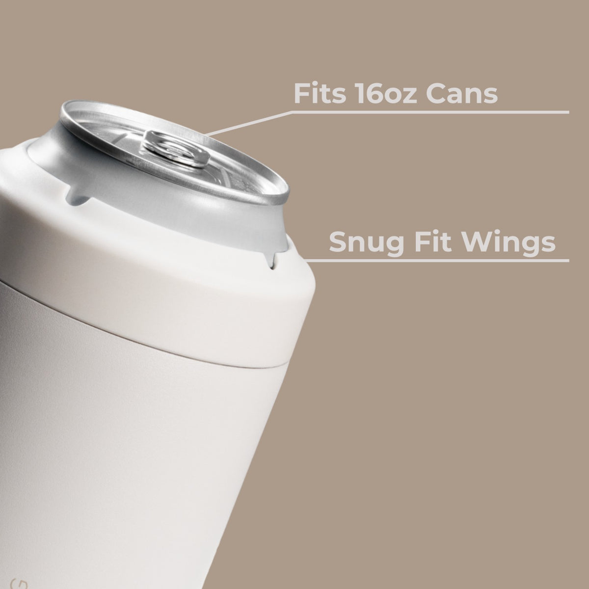 HYDROJUG HydroJug Can Cooler 16oz - 2-in-1 Insulated Tallboy Can Cooler, Screw-Top Lock – Linen